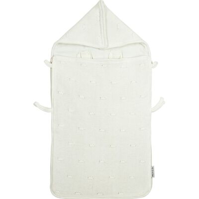 Meyco baby knots voetenzak - offwhite - 40x82cm Meyco baby knots voetenzak - offwhite - 40x82cm