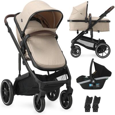 Deryan noa kinderwagen 3-in-1 - wandelwagen met autostoel - nougat Deryan noa kinderwagen 3-in-1 - wandelwagen met autostoel - nougat