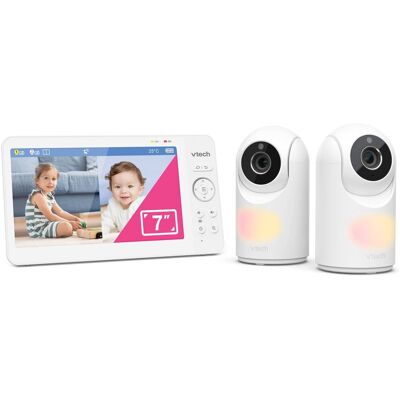 VTech vm7467-2hq babyfoon met camera - 7 inch scherm - 2 camera's - pan & tilt - nachtzicht VTech vm7467-2hq babyfoon met camera - 7 inch scherm - 2 camera's - pan & tilt - nachtzicht