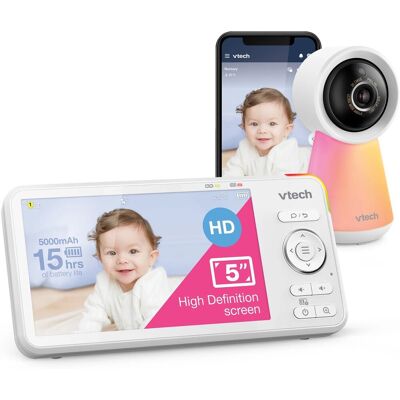 VTech rm5756hd smart video babyfoon met camera - 5 inch scherm - wi-fi - 1080p full hd - smartphone app VTech rm5756hd smart video babyfoon met camera - 5 inch scherm - wi-fi - 1080p full hd - smartphone app