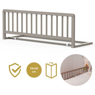 Geuther bedhekje lissi 110 cm - bedhekjes - klembevestiging - wit - hout - taupe - kinderbeveiliging Geuther bedhekje lissi 110 cm - bedhekjes - klembevestiging - wit - hout - taupe - kinderbeveiliging