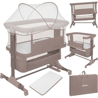 Lionelo jodie 3in1 wieg - aanschuifbed, vrijstaand bedje & schommelwieg - co-sleeper - 6 hoogtestanden - t25 matras - neerklapbare zijde - inclusief klamboe & mand Lionelo jodie 3in1 wieg - aanschuifbed, vrijstaand bedje & schommelwieg - co-sleeper - 6 hoogtestanden - t25 matras - neerklapbare zijde - inclusief klamboe & mand