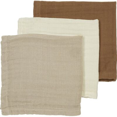 Meyco baby uni monddoekjes - 3-pack - hydrofiel - offwhite/sand/toffee - 30x30cm Meyco baby uni monddoekjes - 3-pack - hydrofiel - offwhite/sand/toffee - 30x30cm