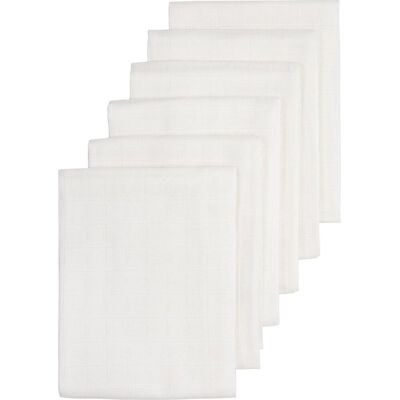 Meyco baby uni hydrofiele doeken - 6-pack - white - 60x60cm Meyco baby uni hydrofiele doeken - 6-pack - white - 60x60cm