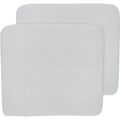 Meyco baby uni aankleedkussenhoes - 2-pack - light grey - 85x75cm Meyco baby uni aankleedkussenhoes - 2-pack - light grey - 85x75cm