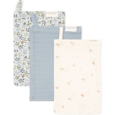 Little Dutch Washandjes set - blauw - forest friends Little Dutch Washandjes set - blauw - forest friends