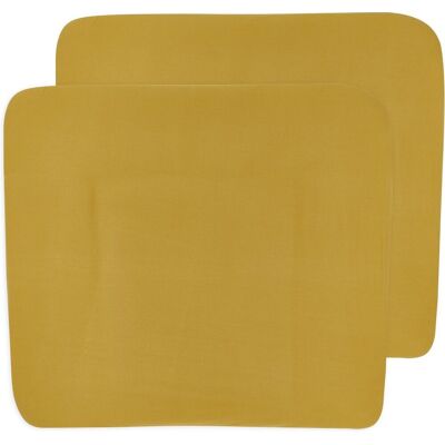 Meyco baby uni aankleedkussenhoes - 2-pack - honey gold - 85x75cm Meyco baby uni aankleedkussenhoes - 2-pack - honey gold - 85x75cm