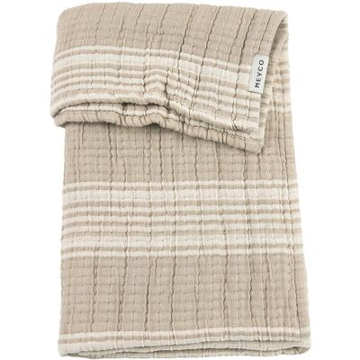 Meyco baby stripe jacquard ledikant deken - pre-washed hydrofiel - sand - 100x150cm - 1.5 tog Meyco baby stripe jacquard ledikant deken - pre-washed hydrofiel - sand - 100x150cm - 1.5 tog