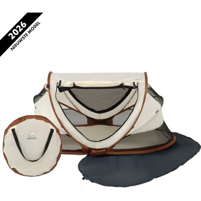 Deryan peuter luxe campingbedje met matras - reisbed inklapbaar - campingbedje baby - sand Deryan peuter luxe campingbedje met matras - reisbed inklapbaar - campingbedje baby - sand