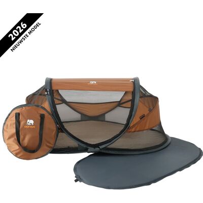 Deryan baby luxe campingbedje - reisbedje baby met matras - caramel Deryan baby luxe campingbedje - reisbedje baby met matras - caramel
