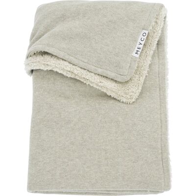Meyco baby knit basic teddy ledikant deken - sand melange - 100x150cm - 2.0 tog Meyco baby knit basic teddy ledikant deken - sand melange - 100x150cm - 2.0 tog
