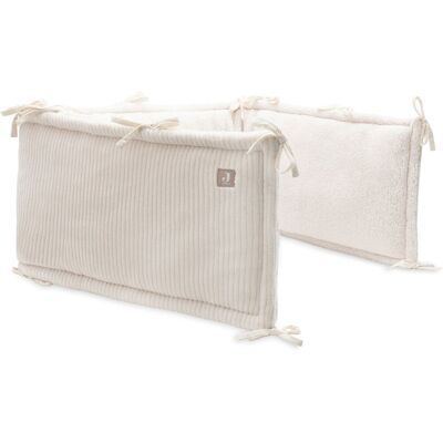 Jollein baby bedbumper ledikant - 180x30cm - katoen - cloudy rib - oatmeal Jollein baby bedbumper ledikant - 180x30cm - katoen - cloudy rib - oatmeal