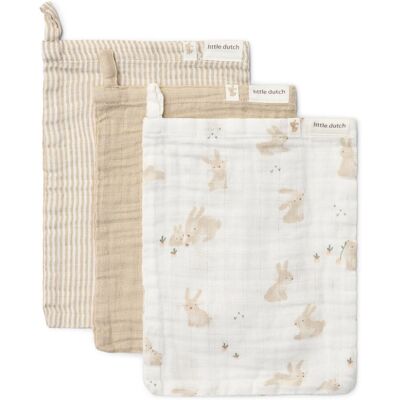 Little Dutch Washandjes set - wit - newborn naturals - baby bunny Little Dutch Washandjes set - wit - newborn naturals - baby bunny