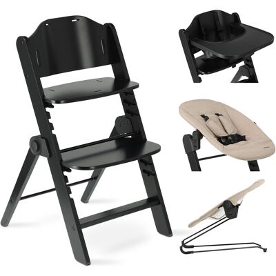 Deryan odin luxe kinderstoel met bouncer - zwart/nougat Deryan odin luxe kinderstoel met bouncer - zwart/nougat
