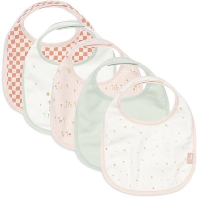 Jollein slabbetjes jersey waterproof - 5 stuks - pretty picnic Jollein slabbetjes jersey waterproof - 5 stuks - pretty picnic