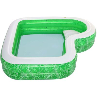 Bestway familiebad rechthoek tropical paradise met zitje, 231cm Multi kleuren Bestway familiebad rechthoek tropical paradise met zitje, 231cm Multi kleuren
