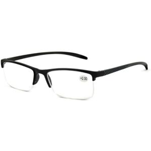 Spectrum leesbril zwart rechthoekig half randloos 2.50 Spectrum leesbril zwart rechthoekig half randloos 2.50