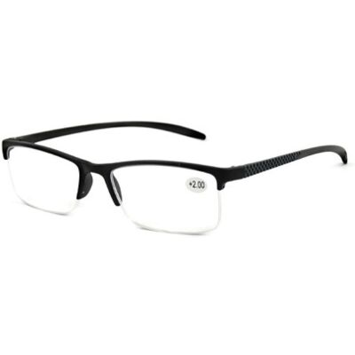 Spectrum leesbril zwart rechthoekig half randloos 1.50 Spectrum leesbril zwart rechthoekig half randloos 1.50