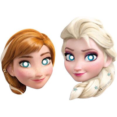Globos Papieren maskers frozen 2 - 6st. Multi kleuren Globos Papieren maskers frozen 2 - 6st. Multi kleuren
