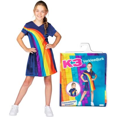 K3 verkleedkleding - regenboogjurkje blauw 3/5 jaar - maat 116 K3 verkleedkleding - regenboogjurkje blauw 3/5 jaar - maat 116