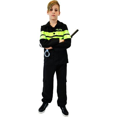 Rubies Rubie's verkleedkostuum politie jongens zwart/neongroen mt 128 Rubies Rubie's verkleedkostuum politie jongens zwart/neongroen mt 128