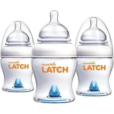 Munchkin babyfles - 3-pack latch bottle - baby fles 120ml - anti-colic babyflesje Munchkin babyfles - 3-pack latch bottle - baby fles 120ml - anti-colic babyflesje