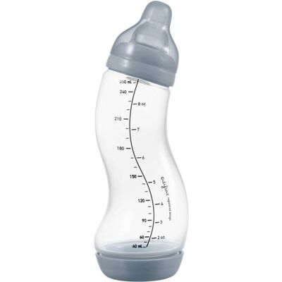 Difrax babyfles natural - 250 ml - grijs - 1 stuk - s-fles - anti koliek Difrax babyfles natural - 250 ml - grijs - 1 stuk - s-fles - anti koliek
