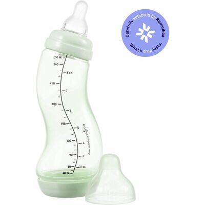 Difrax babyfles natural - 250 ml - lichtgroen - 1 stuk - s-fles - anti koliek Difrax babyfles natural - 250 ml - lichtgroen - 1 stuk - s-fles - anti koliek