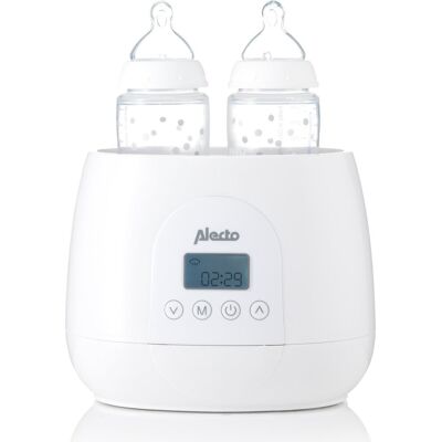 Alecto bw700twin - dubbele digitale flessenwarmer 500w voor opwarmen, steriliseren en ontdooien - verwarm 2 flesjes tegelijkertijd - inclusief stoomkap - wit Alecto bw700twin - dubbele digitale flessenwarmer 500w voor opwarmen, steriliseren en ontdooien - verwarm 2 flesjes tegelijkertijd - inclusief stoomkap - wit