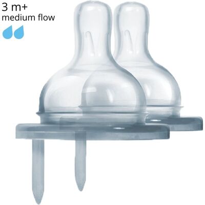 Pura silicone speen - medium flow - 2 stuks Pura silicone speen - medium flow - 2 stuks