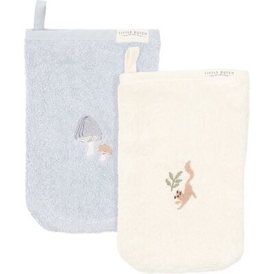 Little Dutch Washandjes set - blauw - forest friends Little Dutch Washandjes set - blauw - forest friends
