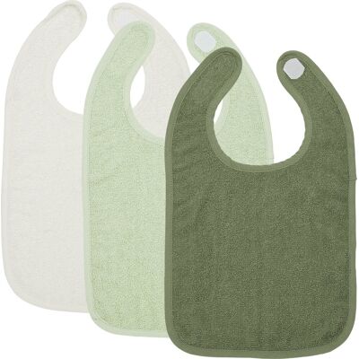 Meyco baby uni slab - 3-pack - badstof - offwhite/soft green/forest green Meyco baby uni slab - 3-pack - badstof - offwhite/soft green/forest green