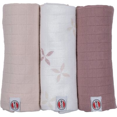 Lodger swaddler - hydrofiele doeken - roze - 70x70cm - 3 stuks - biologisch katoen Lodger swaddler - hydrofiele doeken - roze - 70x70cm - 3 stuks - biologisch katoen