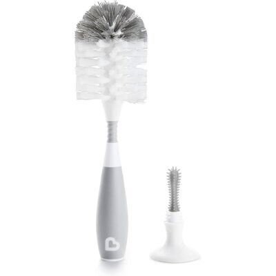 Munchkin flessenborstel - bristle - flessenborstel - schoonmaakborstel - met zuignap - fles en speen borstel - grijs Munchkin flessenborstel - bristle - flessenborstel - schoonmaakborstel - met zuignap - fles en speen borstel - grijs