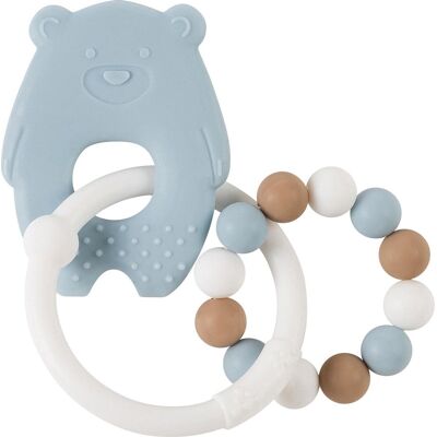 Nattou Blauwe Bijtring Lapidou - Tanderingspeelgoed voor baby's Nattou Blauwe Bijtring Lapidou - Tanderingspeelgoed voor baby's