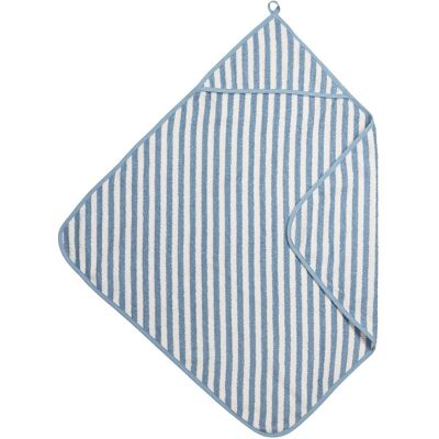 Meyco baby fat stripe badcape - jacquard badstof - jeans blue - 75x75cm Meyco baby fat stripe badcape - jacquard badstof - jeans blue - 75x75cm
