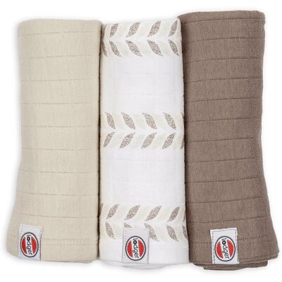 Lodger swaddler - hydrofiele doeken - crème - 70x70cm - 3 stuks - biologisch katoen Lodger swaddler - hydrofiele doeken - crème - 70x70cm - 3 stuks - biologisch katoen