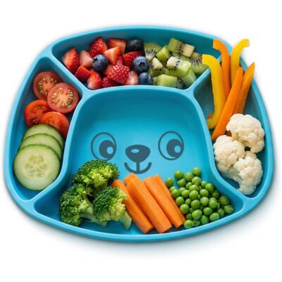 Playgro stick & snack siliconen zuignapbord - blauw - 3 vakken - bpa-vrij - vaatwasser-, magnetron- & vriezerbestendig Playgro stick & snack siliconen zuignapbord - blauw - 3 vakken - bpa-vrij - vaatwasser-, magnetron- & vriezerbestendig