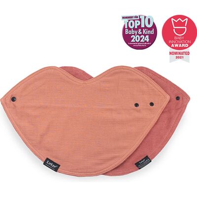 KipKep 3-in-1 bib - sienna - xl spuugdoek, slabber en bandana in 1! - 2 stuks - katoen - dubbellaags - roze - hydrofiel, badstof - halsdoekje KipKep 3-in-1 bib - sienna - xl spuugdoek, slabber en bandana in 1! - 2 stuks - katoen - dubbellaags - roze - hydrofiel, badstof - halsdoekje