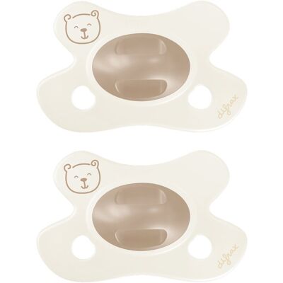 Difrax fopspeen natural - newborn - beertje - bruin - 2 stuks Difrax fopspeen natural - newborn - beertje - bruin - 2 stuks