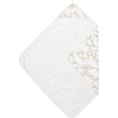 Meyco baby branches badcape - sand - 90x90cm Meyco baby branches badcape - sand - 90x90cm