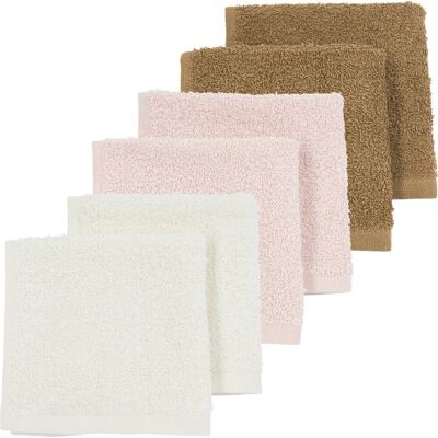 Meyco baby uni monddoekjes - 6-pack - badstof - offwhite/soft pink/toffee - 30x30cm Meyco baby uni monddoekjes - 6-pack - badstof - offwhite/soft pink/toffee - 30x30cm
