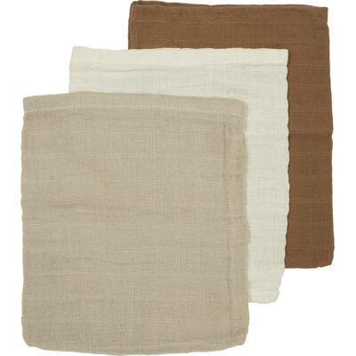 Meyco baby uni washandjes - 3-pack - hydrofiel - offwhite/sand/toffee - 20x17cm Meyco baby uni washandjes - 3-pack - hydrofiel - offwhite/sand/toffee - 20x17cm