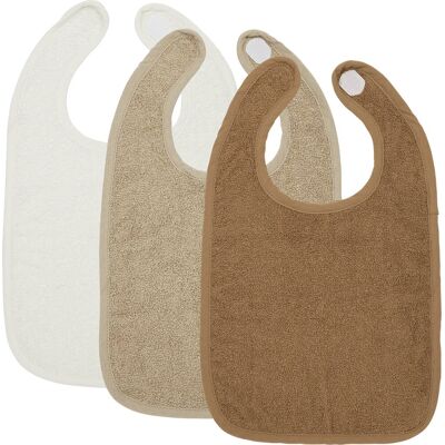 Meyco baby uni slab - 3-pack - badstof - offwhite/sand/toffee Meyco baby uni slab - 3-pack - badstof - offwhite/sand/toffee