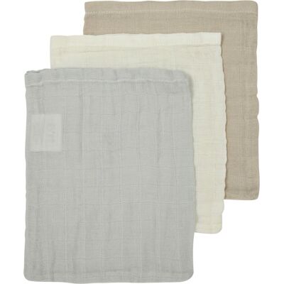Meyco baby uni washandjes - 3-pack - hydrofiel - offwhite/light grey/sand - 20x17cm Meyco baby uni washandjes - 3-pack - hydrofiel - offwhite/light grey/sand - 20x17cm