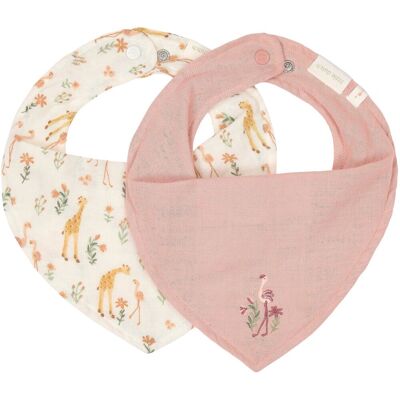 Little Dutch blooming safari bandana slab - 2-pack - roze Little Dutch blooming safari bandana slab - 2-pack - roze