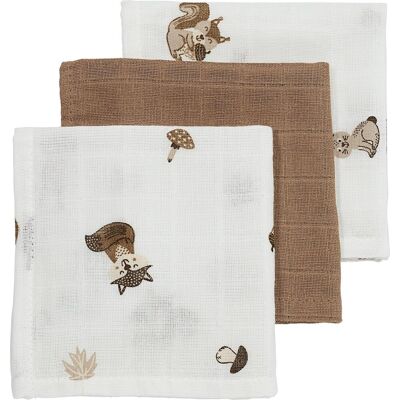 Meyco baby forest animals monddoekjes - 3-pack - hydrofiel - toffee - 30x30cm Meyco baby forest animals monddoekjes - 3-pack - hydrofiel - toffee - 30x30cm