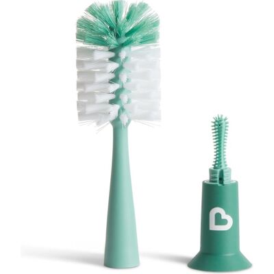 Munchkin flessenborstel - bristle - flessenborstel - schoonmaakborstel - met zuignap - fles en speen borstel - groen Munchkin flessenborstel - bristle - flessenborstel - schoonmaakborstel - met zuignap - fles en speen borstel - groen