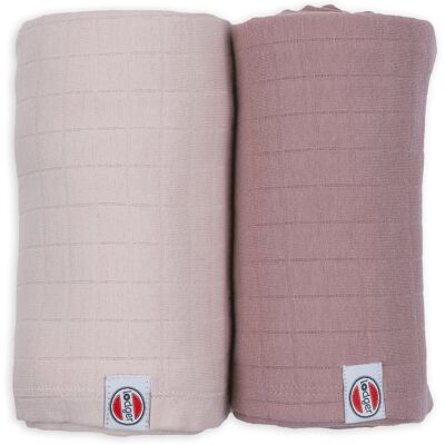 Lodger swaddler - hydrofiele doeken - roze/paars - 110x110cm - 2 stuks - biologisch katoen - hydrofiele luier Lodger swaddler - hydrofiele doeken - roze/paars - 110x110cm - 2 stuks - biologisch katoen - hydrofiele luier