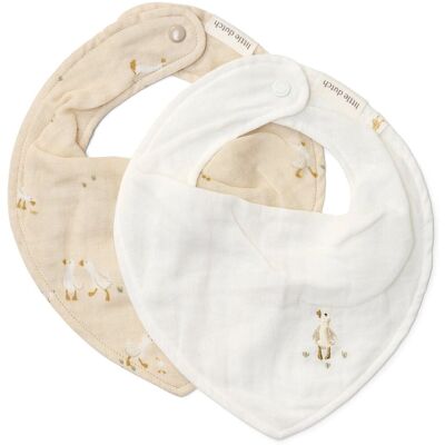 Little Dutch 2-pack bandana slab - wit - newborn naturals - little goose Little Dutch 2-pack bandana slab - wit - newborn naturals - little goose